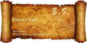 Baron Ida névjegykártya
