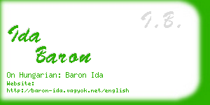 ida baron business card